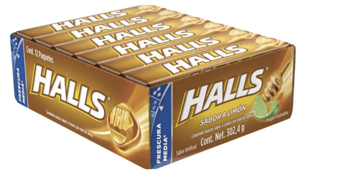 Mexican Halls Lemon and Honey Flavor (12 pack) Limon con Miel Original –  Border Merchant