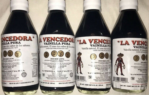 4 X La Vencedora Pure Mexican Vanilla Extract 4 Glass 8.45oz Bottles From Mexico