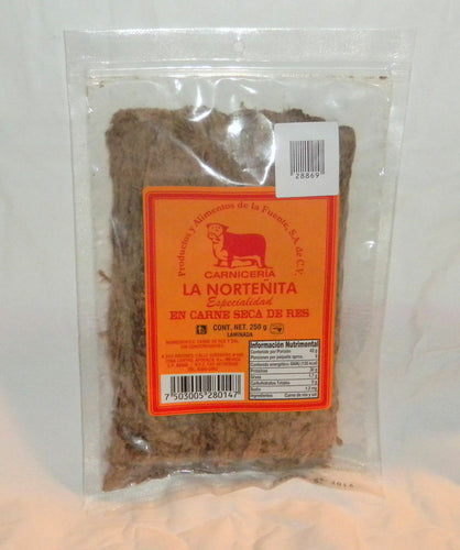 LA NORTENITA Machacado Carne Seca De Res Laminada Beef Jerkey 250g Apodaca N.L