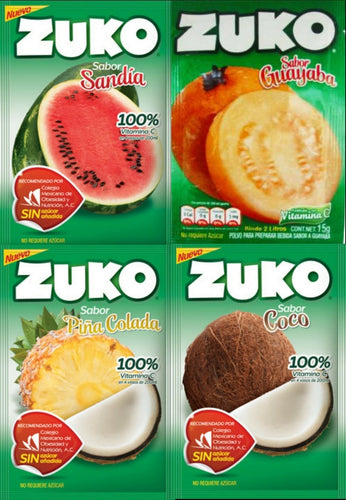 ZUKO Many Flavors No Sugar Needed Makes 2 Liters Of Drink Mix 15g From Mexico